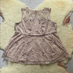 Torrid sparkle sequined peplum top gold NWT